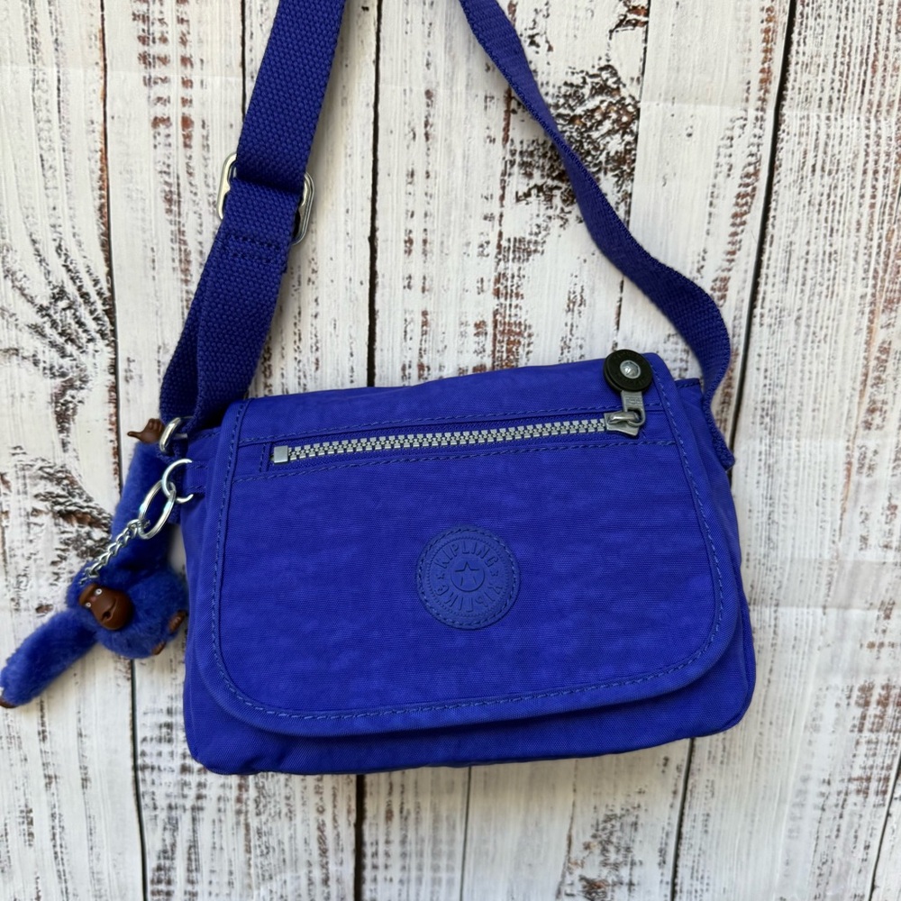 Kipling Crossbody Blue Bag Nylon Gorilla Keychain